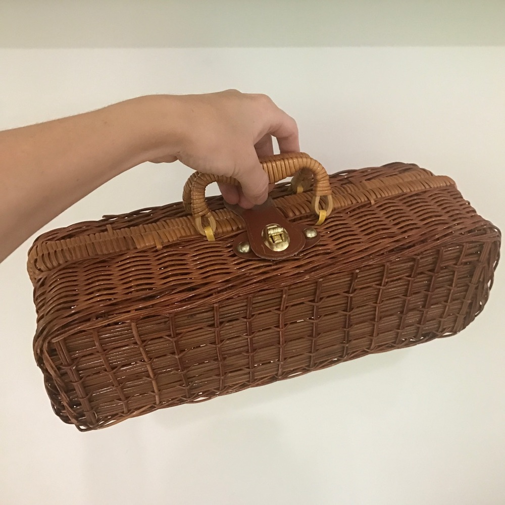 Wicker wine bottle basket - Picture 2 of 8